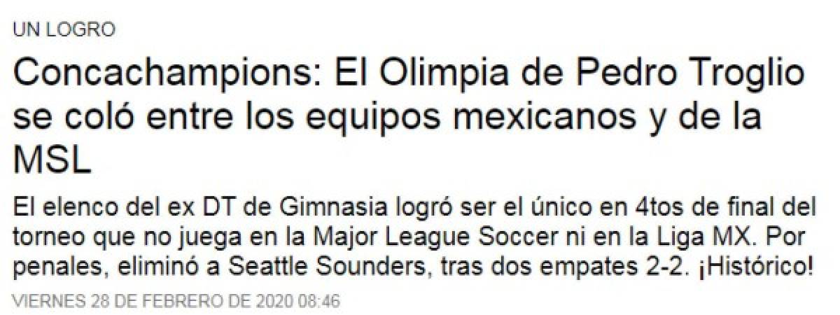 Prensa internacional destaca a Olimpia tras echar al Seattle de la Champions de Concacaf