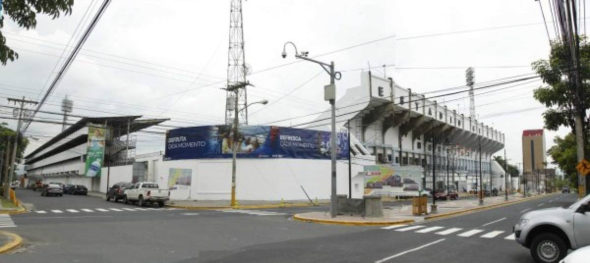 Así quedó la nueva fachada del estadio Morazán de San Pedro Sula