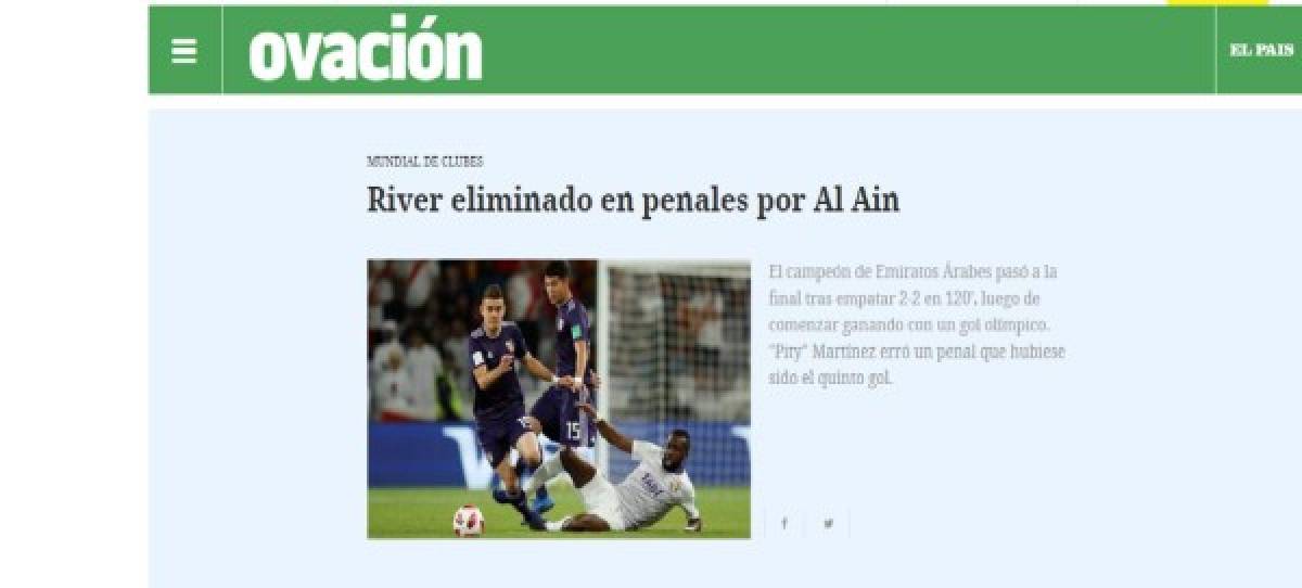 Así titularon los medios internacionales la eliminación de River Plate en el Mundial de Clubes