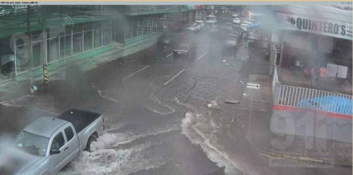 Sucumbe la capital industrial: Así luce San Pedro Sula por las fuertes lluvias que está dejando Iota