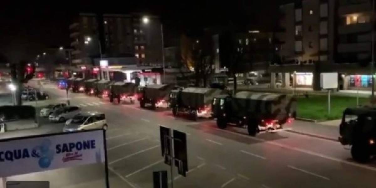 El drama del coronavirus en Italia: Camiones del ejército trasladan decenas de cuerpos para incinerar