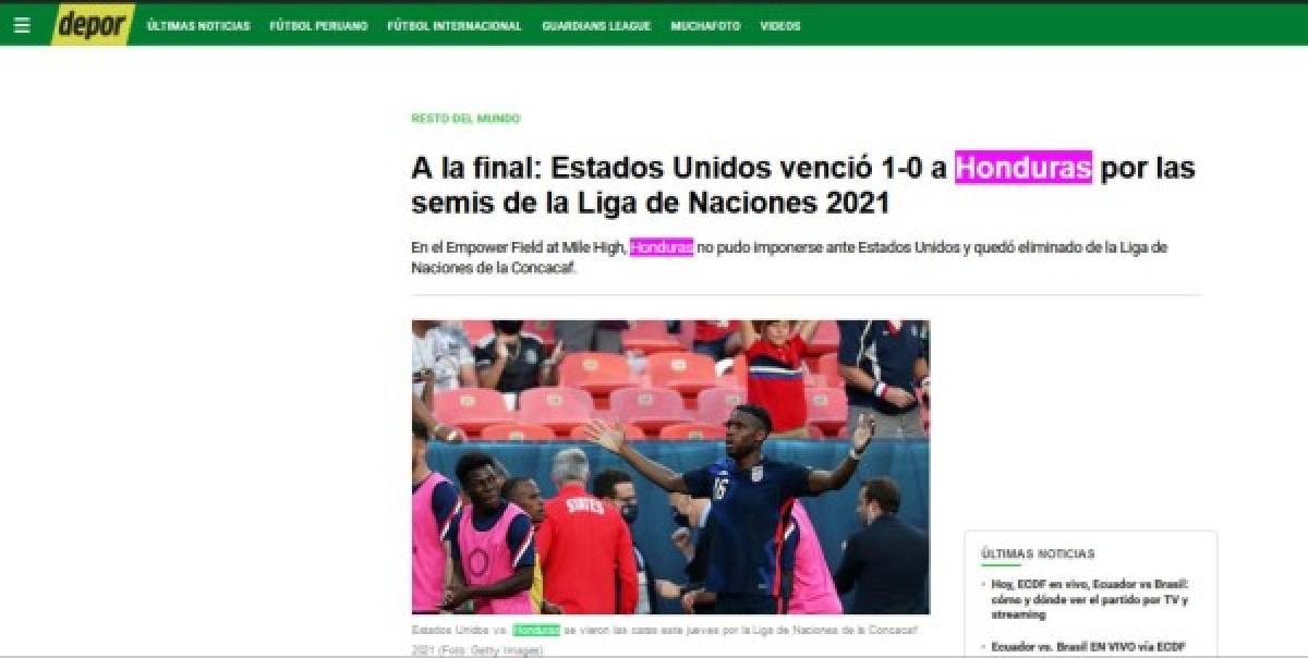 'Bofetada, polémico y con mejor fútbol'; Lo que dice la prensa de la derrota de Honduras ante EUA