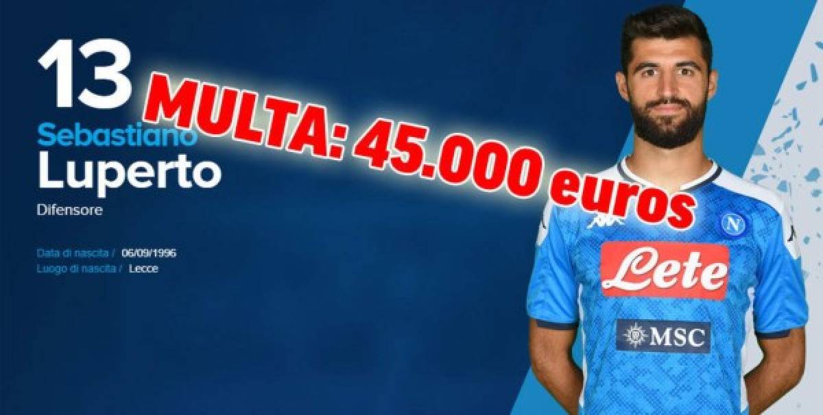 Se filtran las multas a los jugadores del Napoli y Chucky Lozano entre los más afectados