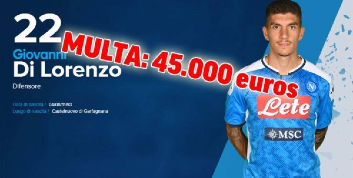 Se filtran las multas a los jugadores del Napoli y Chucky Lozano entre los más afectados