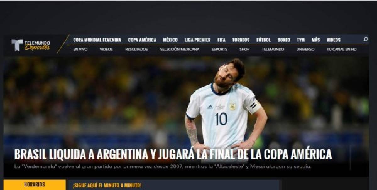 Así reaccionan los medios luego de la eliminación de Argentina ante Brasil