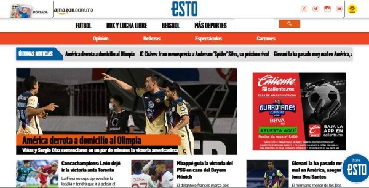 'Ganó el más grande': Lo que dice la prensa mexicana del Olimpia tras caer ante el América