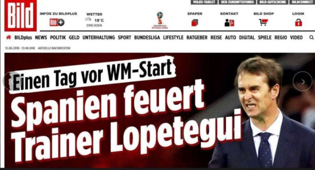 'Guerra Civil' y 'alta traición', titulares de la prensa mundial tras despido de Lopetegui