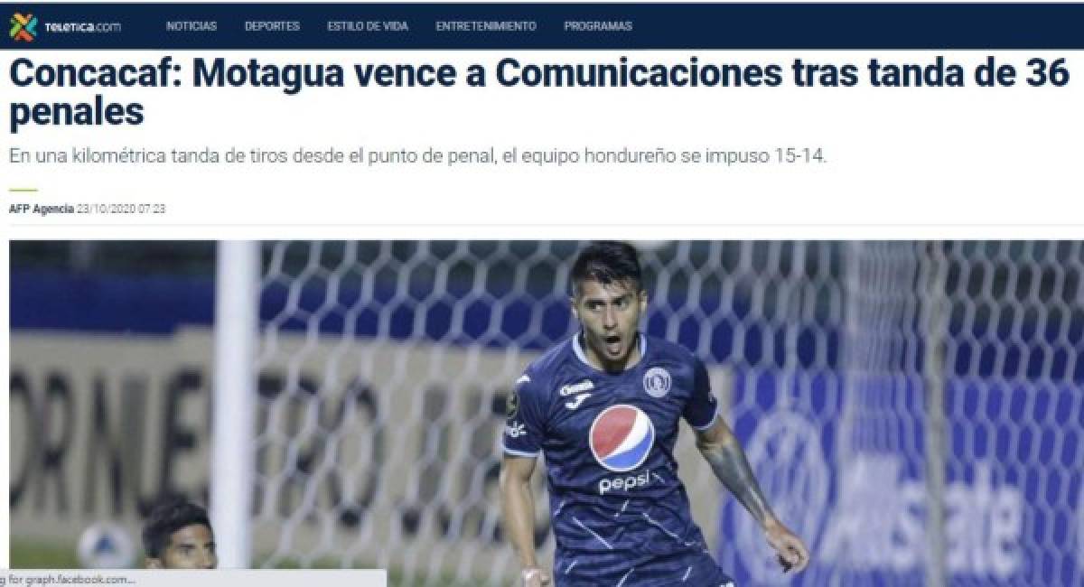 Insólito, asombro, récord: la prensa mundial se sorprende con tanda de penales entre Motagua y Comunicaciones