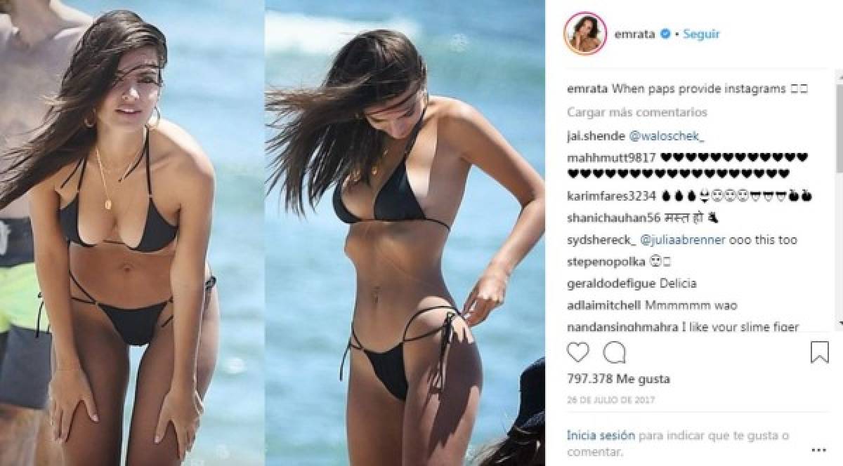 ¡Qué envidia! Neymar y Emily Ratajkowski, juntos en instagram