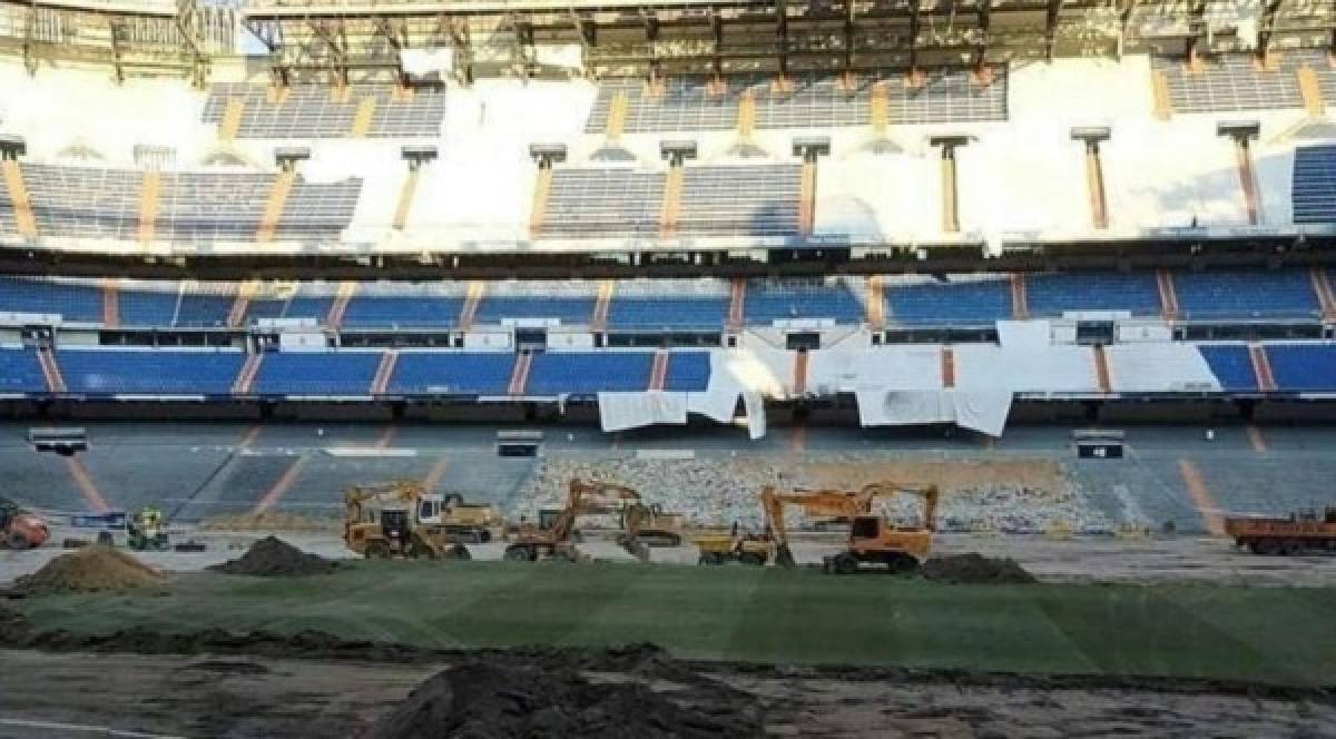 Como nunca lo habías visto: Así luce el Santiago Bernabéu sin césped durante la remodelación
