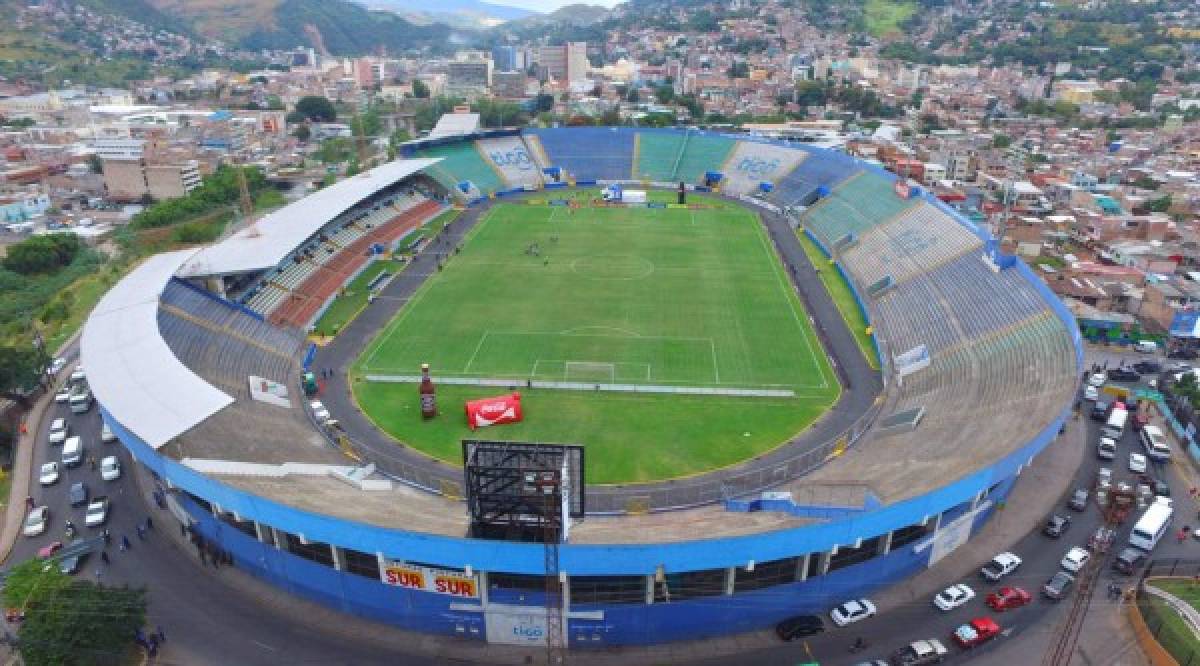 Una belleza: Camerinos, pasillos, cámaras ¡la intimidad del estadio Nacional de Tegucigalpa!