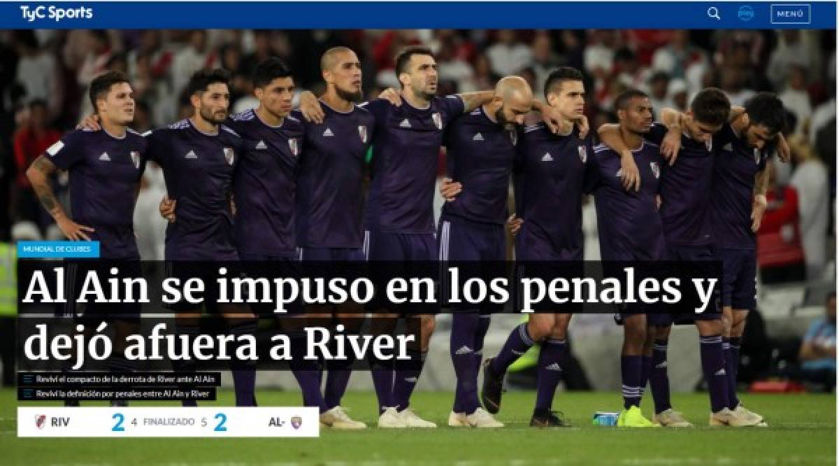 Así titularon los medios internacionales la eliminación de River Plate en el Mundial de Clubes