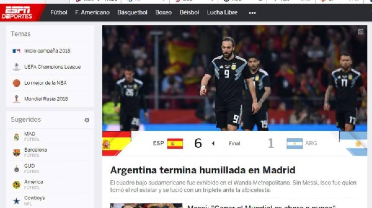 La prensa no perdona a Argentina tras la 'catástrofe' en España