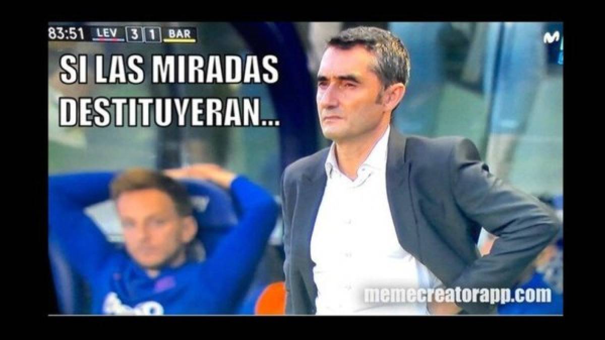 Barcelona y Ernesto Valverde, víctimas favoritas de los memes tras dejarse remontar contra el Levante