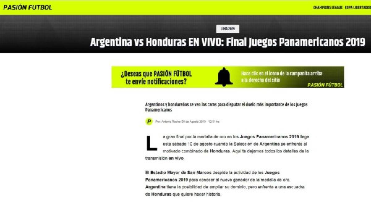 Lo que dicen los medios internacionales sobre la final entre Honduras y Argentina
