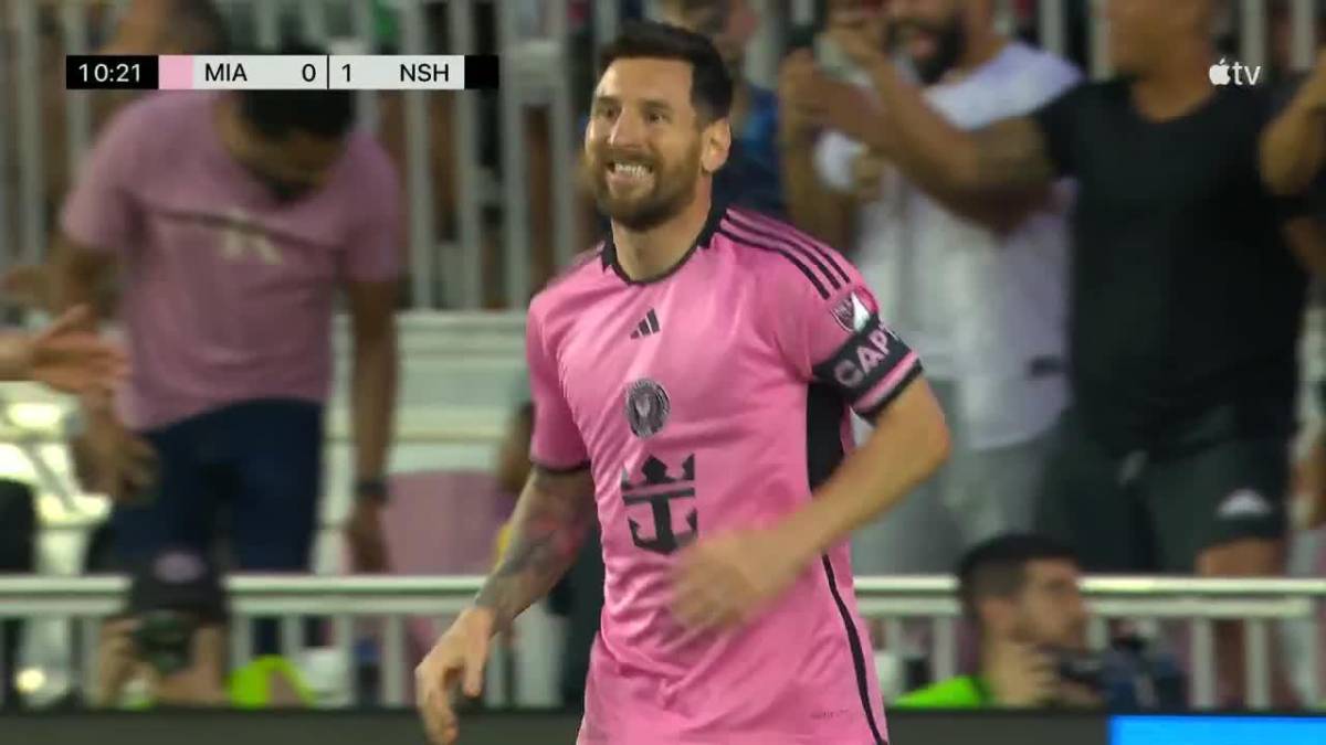 Messi marcó el 1-1 del Inter Miami ante el Nashville en la MLS y también el 3-1 con un penal.