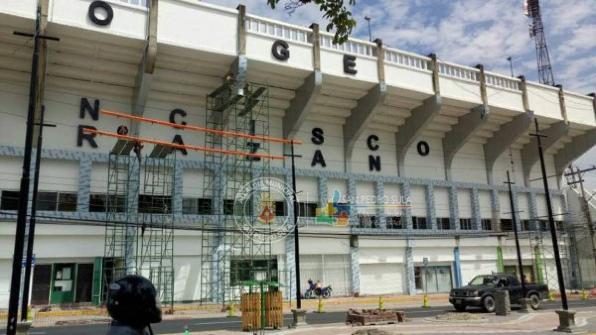 Así quedó la nueva fachada del estadio Morazán de San Pedro Sula