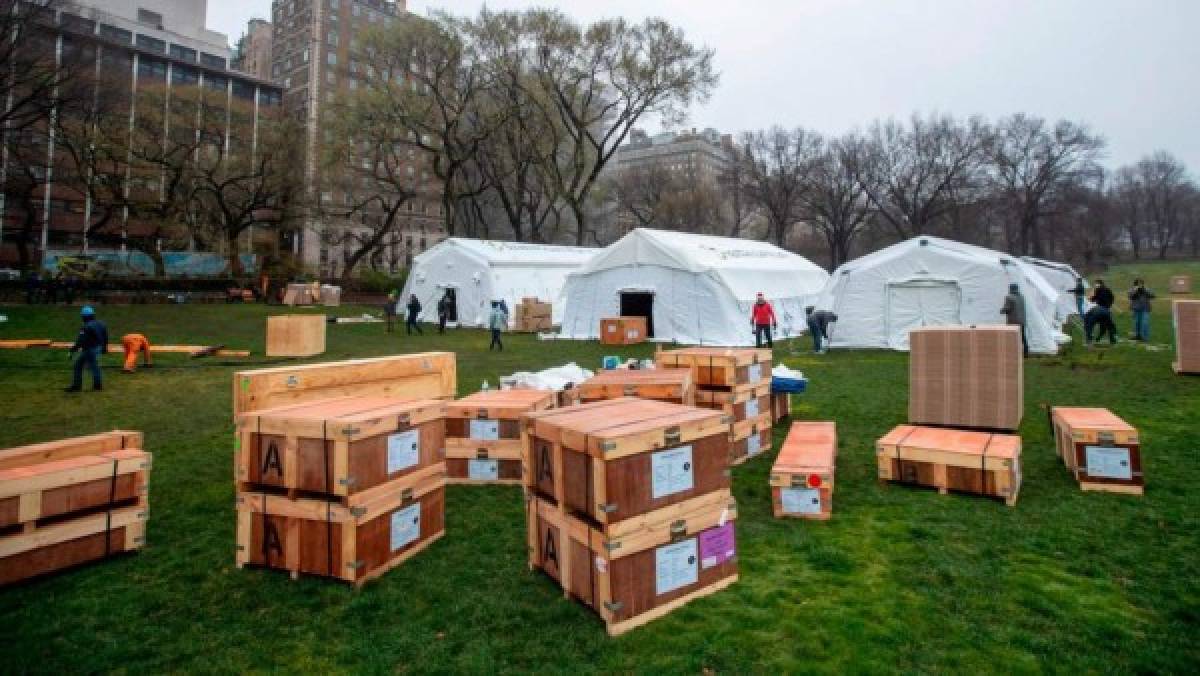 Así es el moderno hospital de campaña instalado en el Central Park de New York