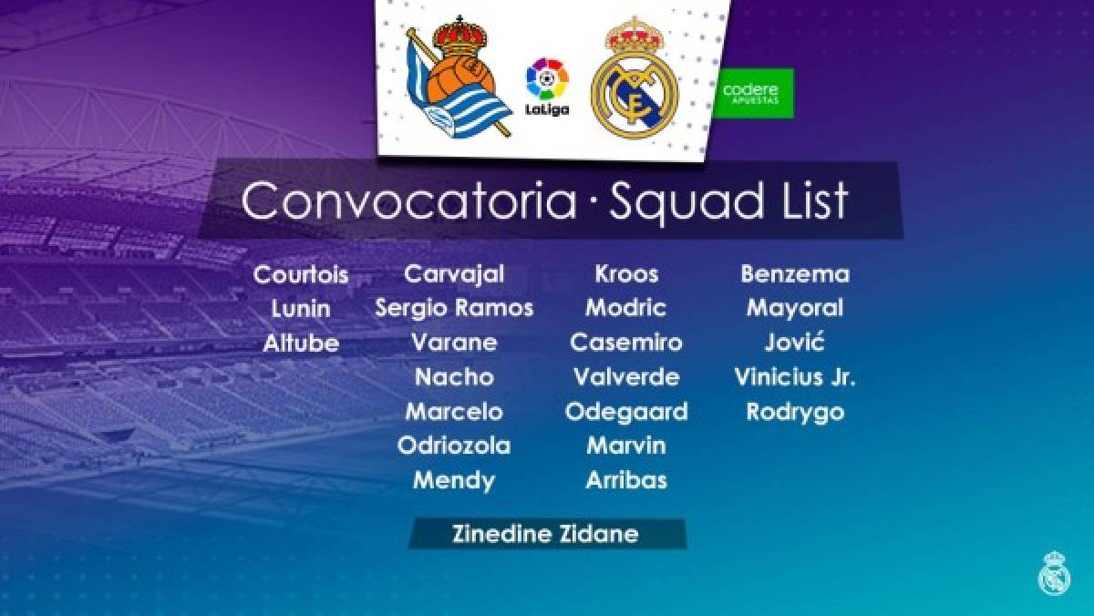 Real Sociedad-Real Madrid: Así será el primer 11 de Zidane para su inicio en la Liga de España