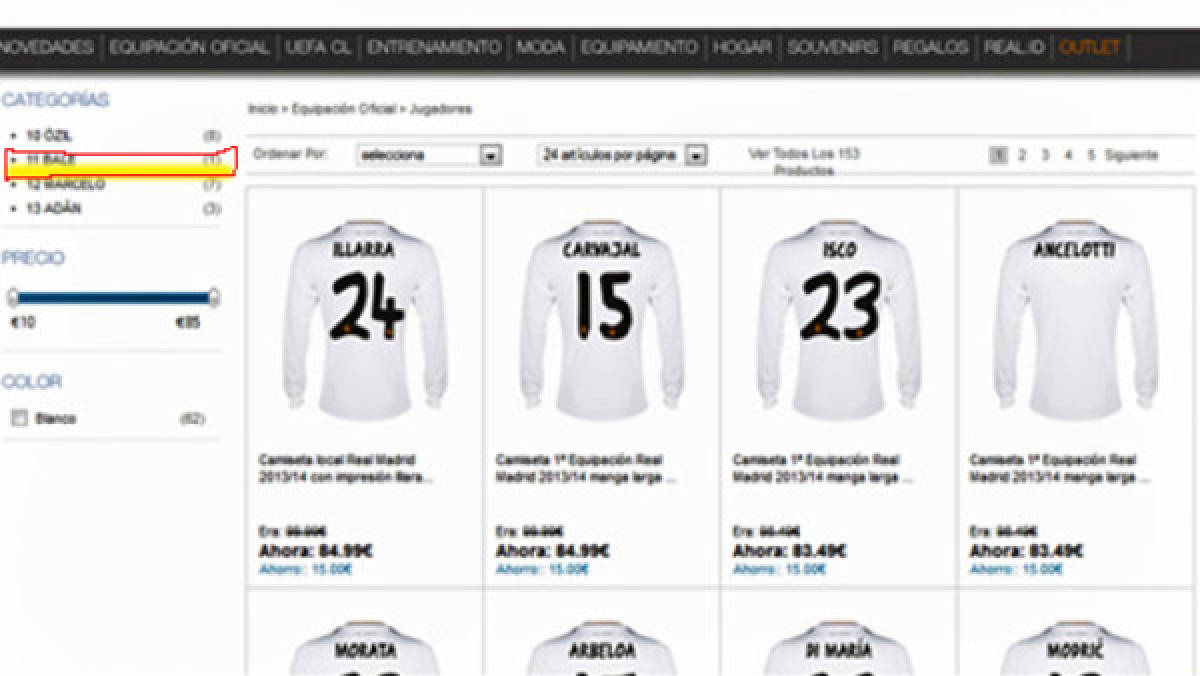 La tienda del Real Madrid ya luce el 11 de Gareth Bale