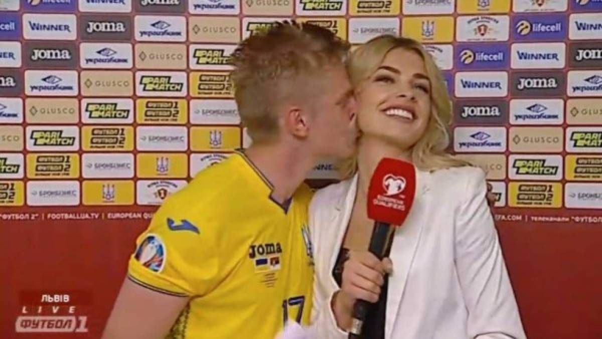 ¡Hizo un Casillas! Zinchenko besa en plena entrevista a Vlada Shcheglova, reportera ucraniana