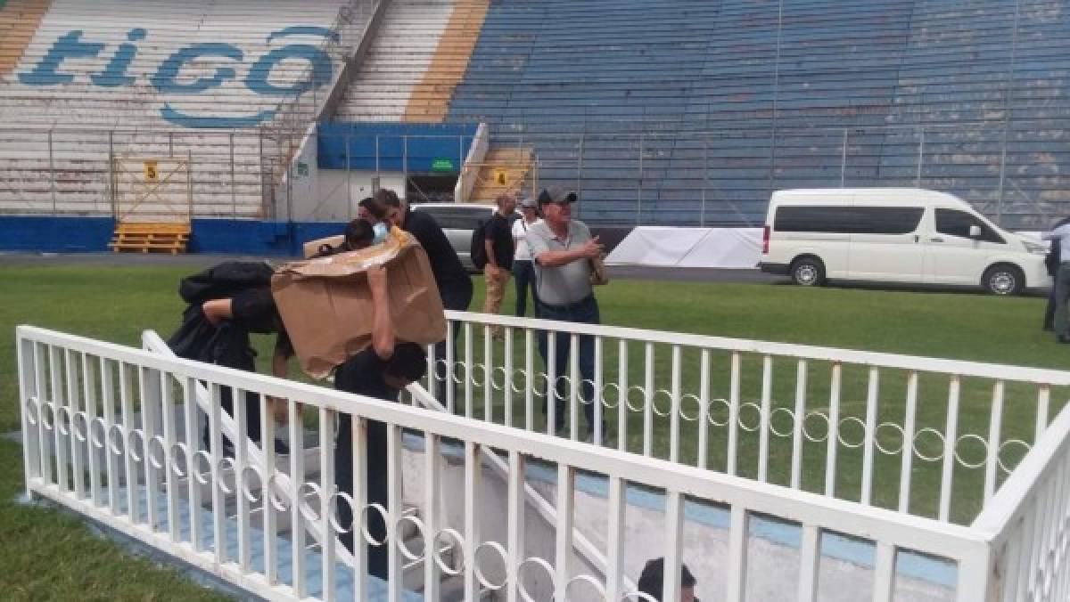 Realizan arreglos al estadio Nacional previo a la final Motagua-Saprissa