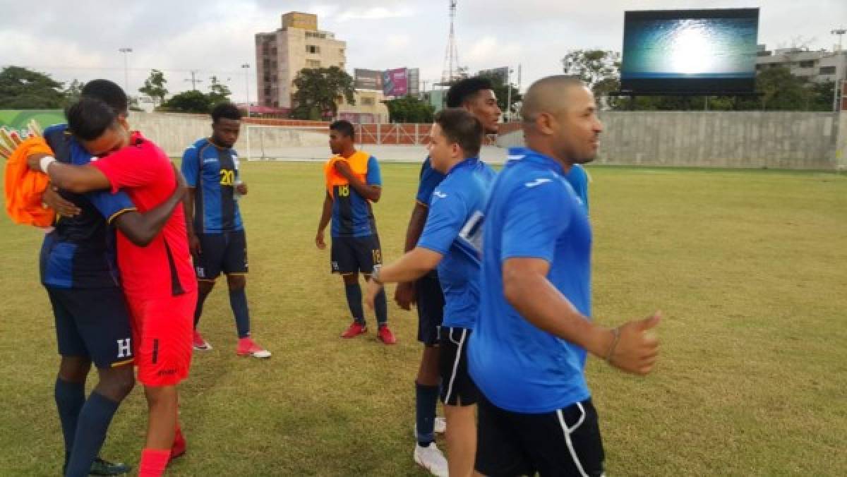 NO SE VIO EN TV: El eufórico festejo de Honduras tras eliminar a Costa Rica en los Centroamericanos