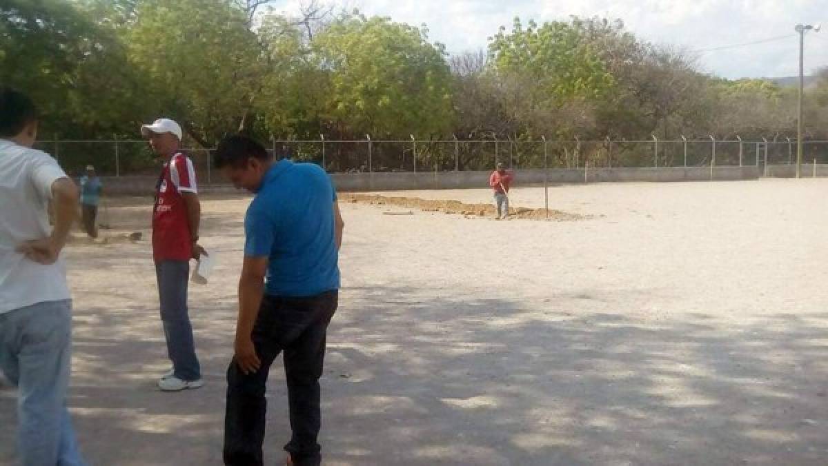 Así es el nuevo y moderno estadio que se construye en Orocuina, Choluteca