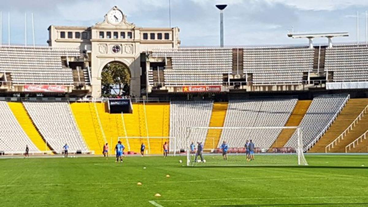 Las imágenes del entreno de Honduras en el Estadio Olímpico en Montjuïc, Barcelona