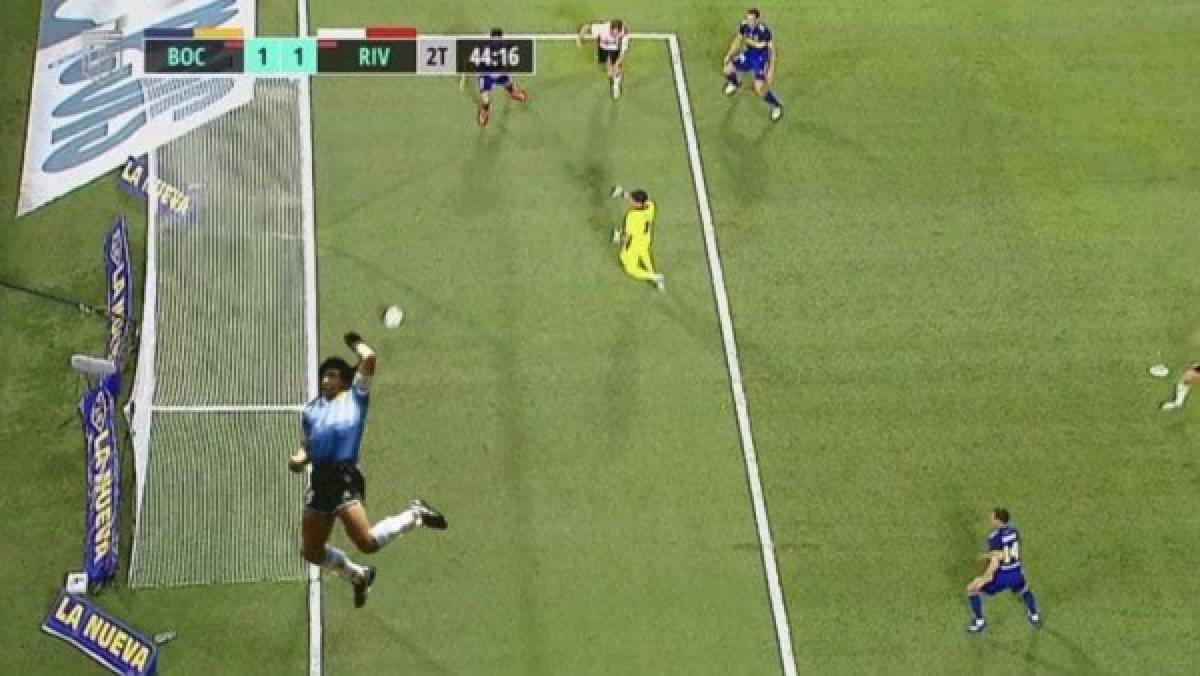 'Salvada de dios', los memes dejan como ídolo a Maradona por el efecto imposible que evitó el gol de River