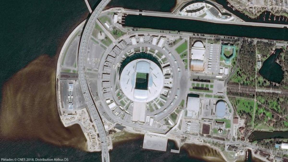 ¡Espectaculares! Así se ven desde el espacio los 12 estadios del Mundial de Rusia 2018