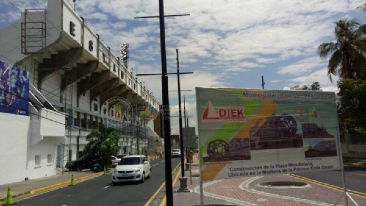 Así quedó la nueva fachada del estadio Morazán de San Pedro Sula