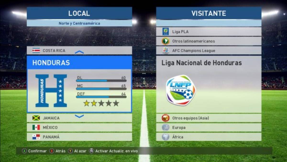 Así luce la Liga Nacional y Selección de Honduras en PES 2017