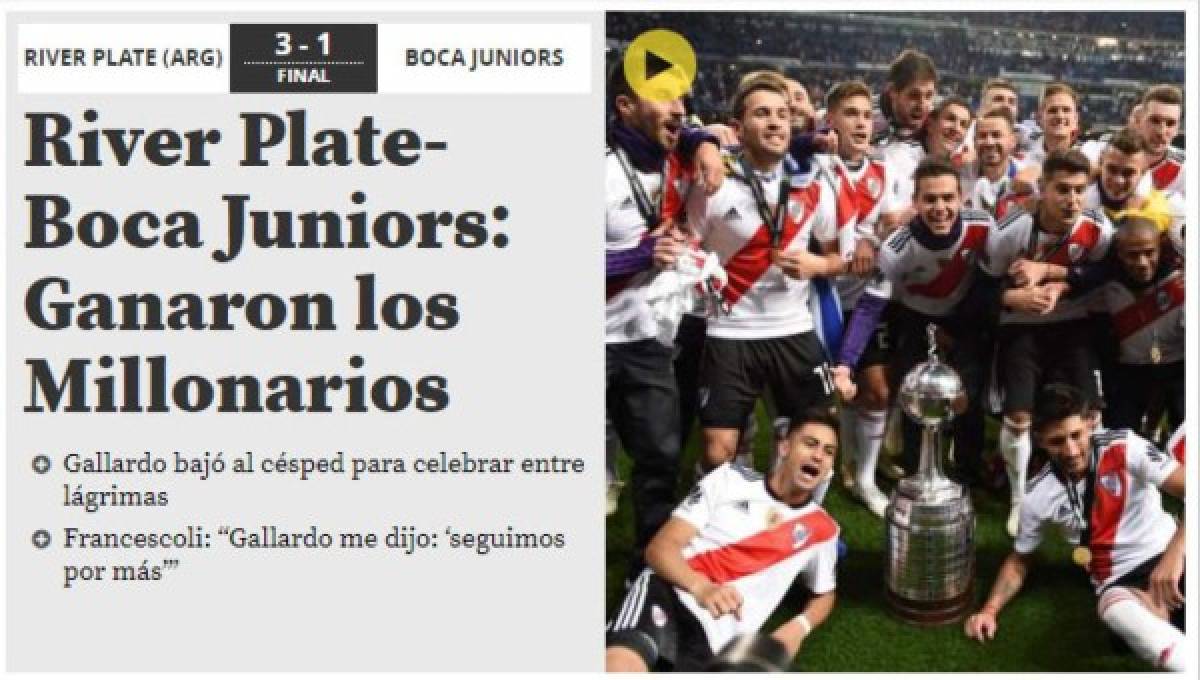 ¡Campeones! La prensa mundial se rinde ante River tras conquistar la Copa Libertadores