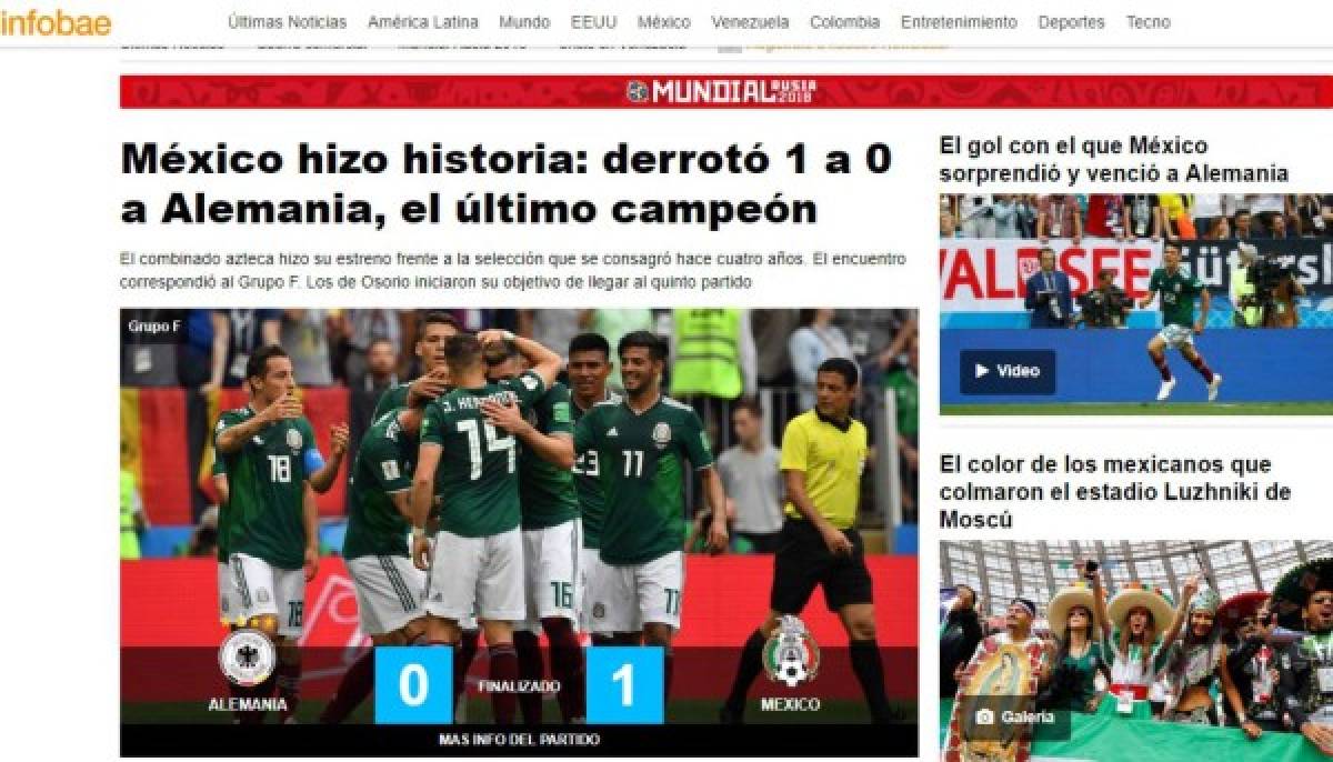 Locura mundial: Lo que dice la prensa por batacazo de México a Alemania en Rusia