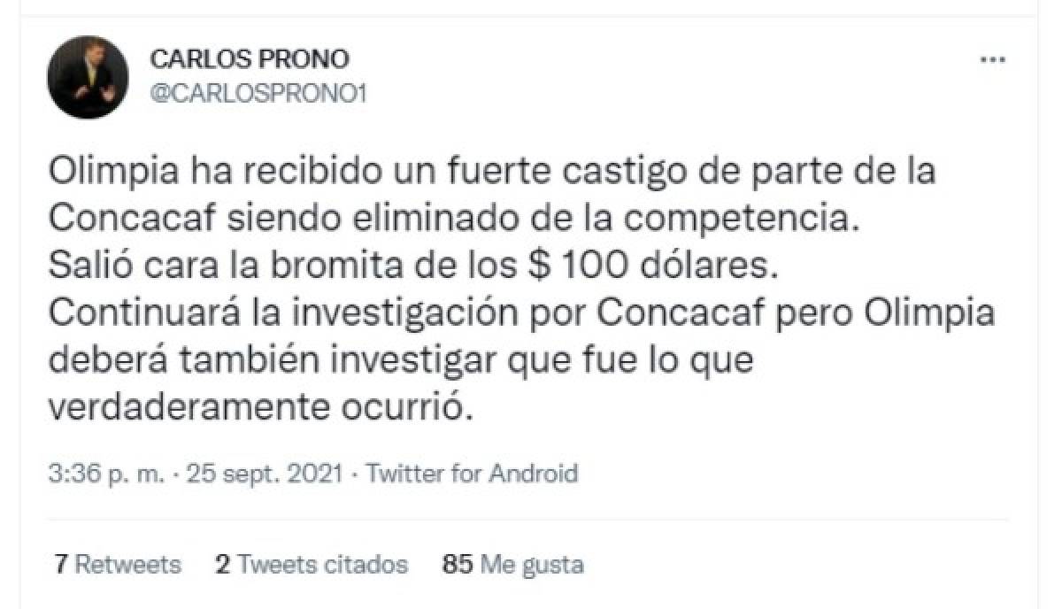 Periodistas y prensa internacional sobre el escándalo de Olimpia en la Concacaf: ''Salió cara la bromita de los 100 dólares''