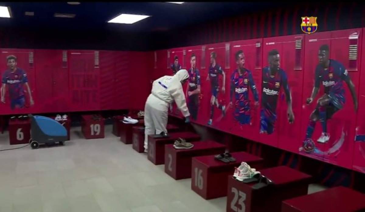 Fotos: El nuevo y raro festejo de Messi y así lució el Camp Nou en tiempos de coronavirus