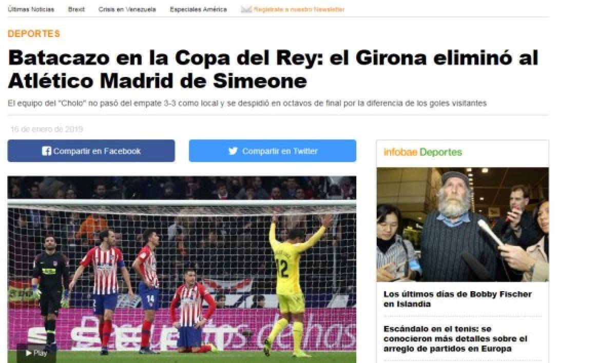 Portadas: Así titularon los diarios el batacazo del Girona del Choco Lozano ante el Atlético de Madrid