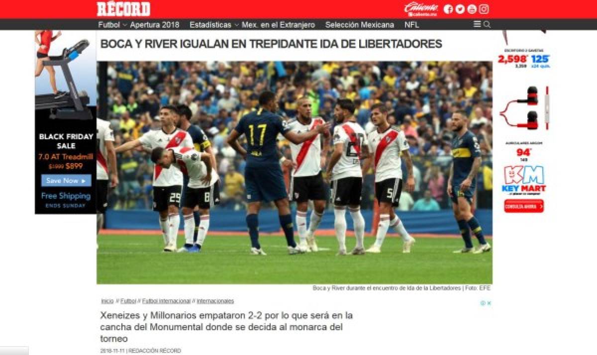 ¿River campeón? La guerra de portadas en el mundo tras la ida Boca Juniors - River Plate