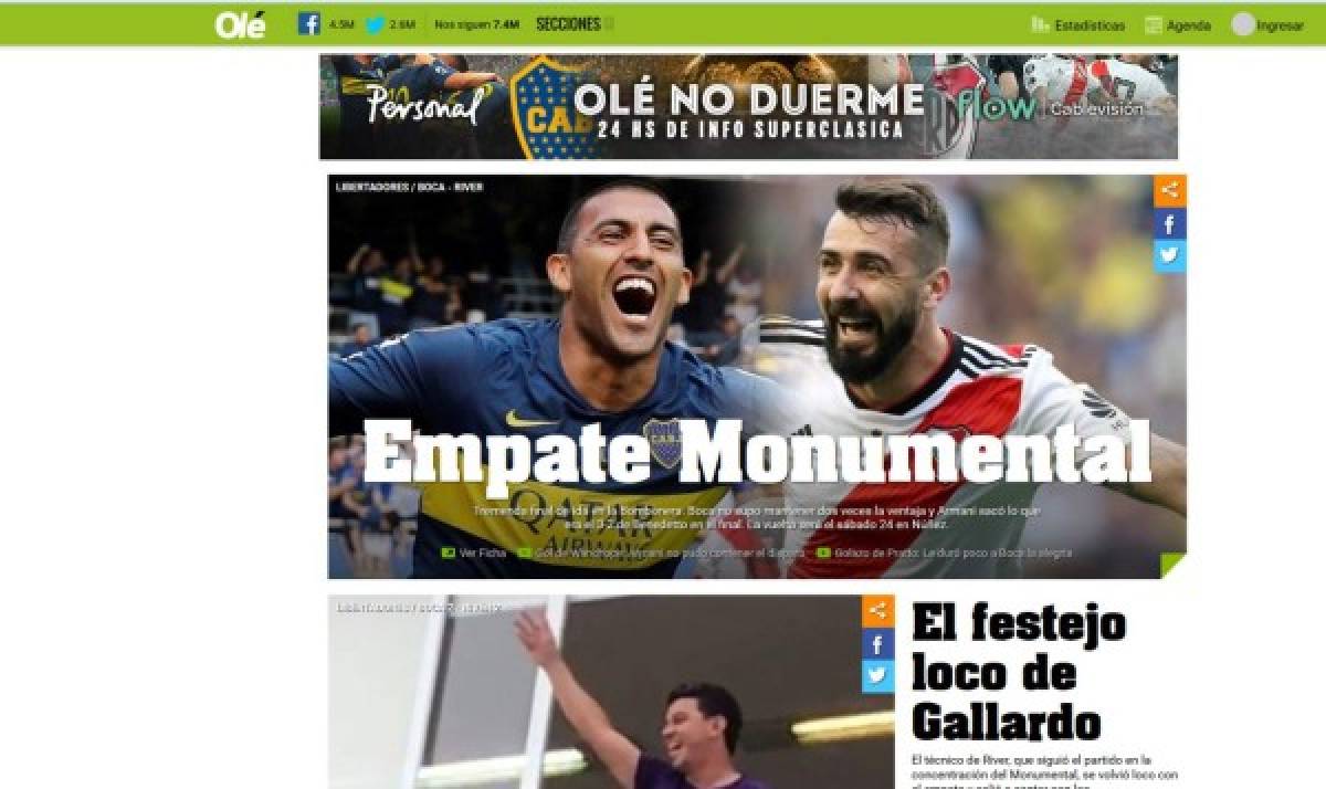 ¿River campeón? La guerra de portadas en el mundo tras la ida Boca Juniors - River Plate