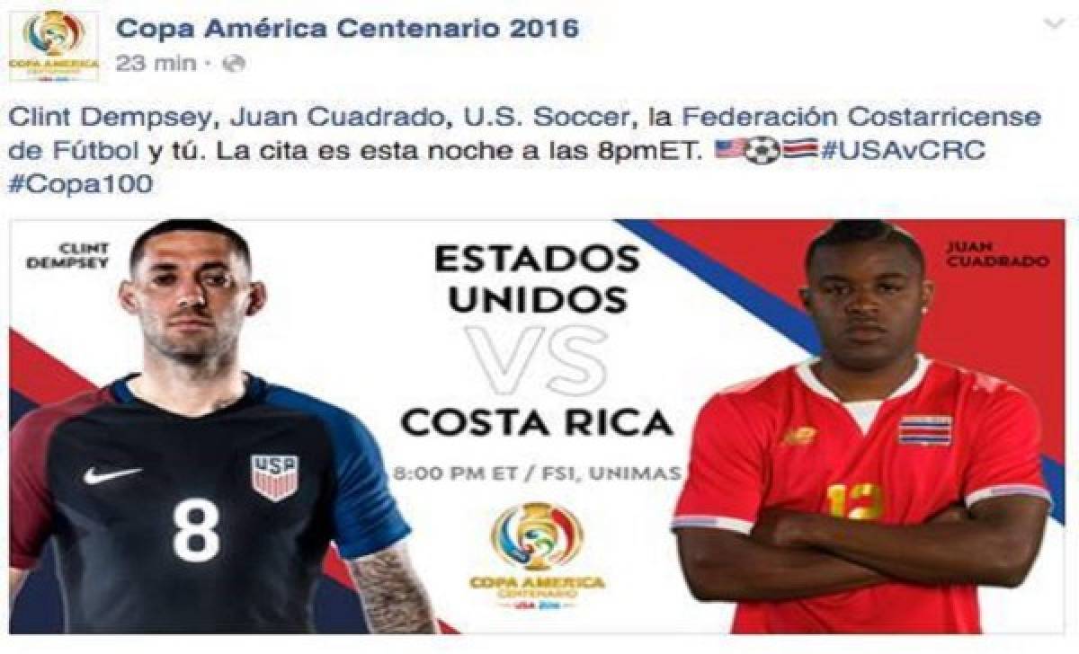 Organización de Copa América confunde a tico Joel Campbell con Juan Cuadrado