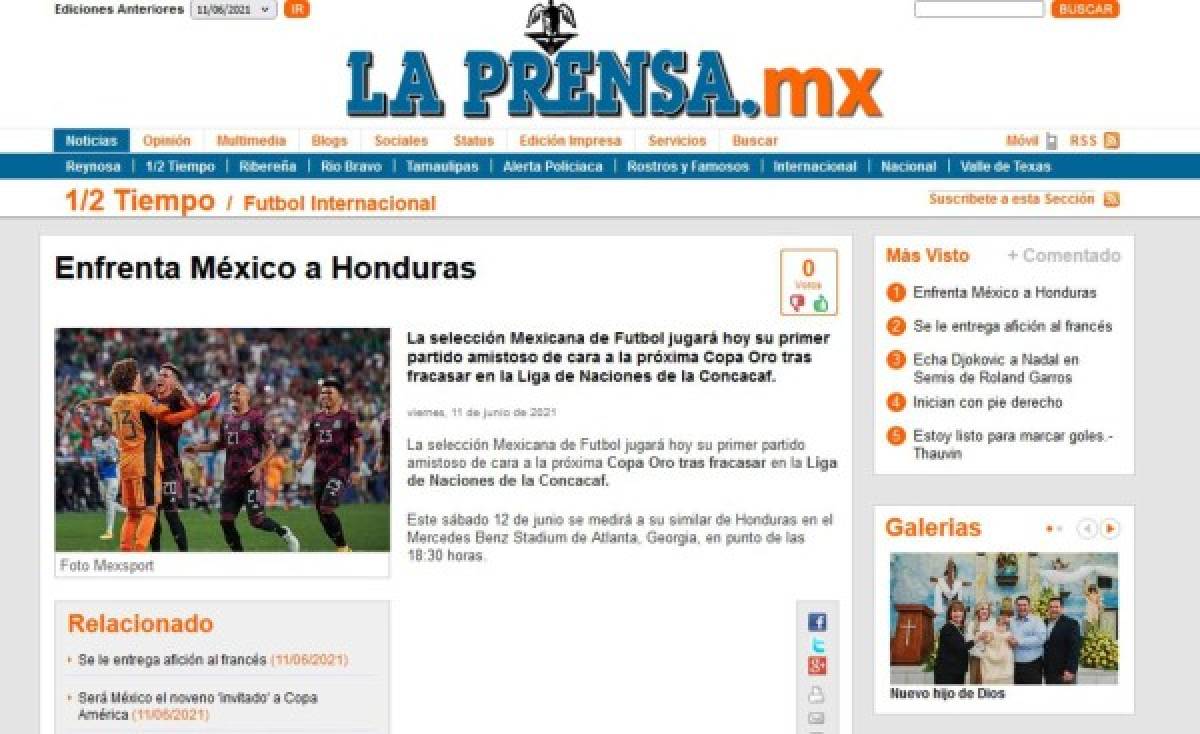 Lo que dice la prensa mexicana sobre el duelo de hoy ante Honduras: 'A sacarse la espina'