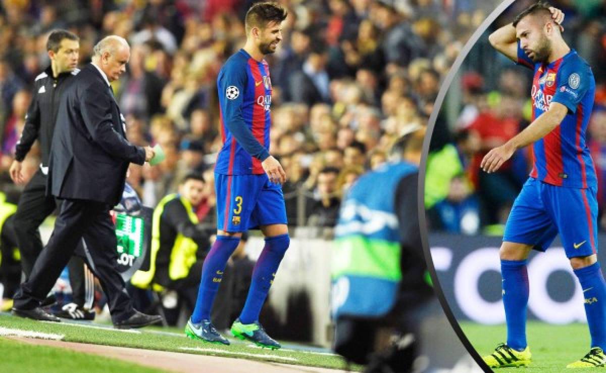 Piqué y Jordi Alba estarán tres semanas de baja en el Barcelona