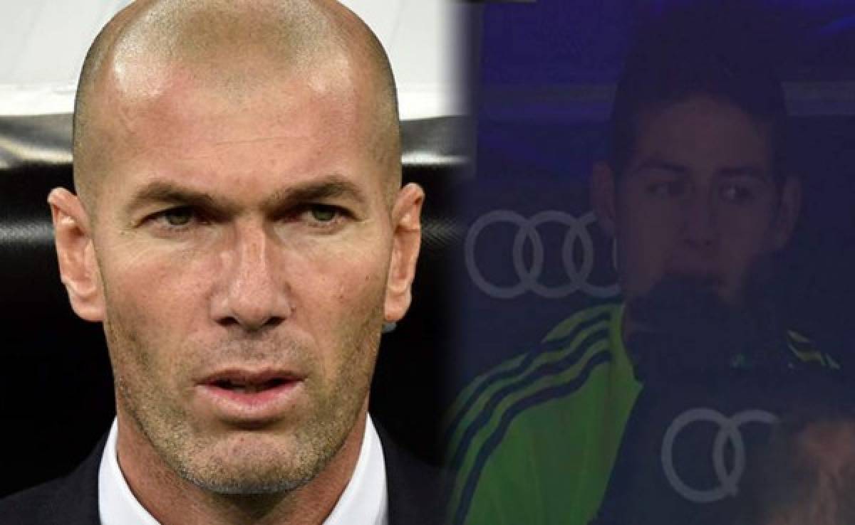 Zinedine Zidane reprendió a James Rodríguez por no calentar en Real Madrid