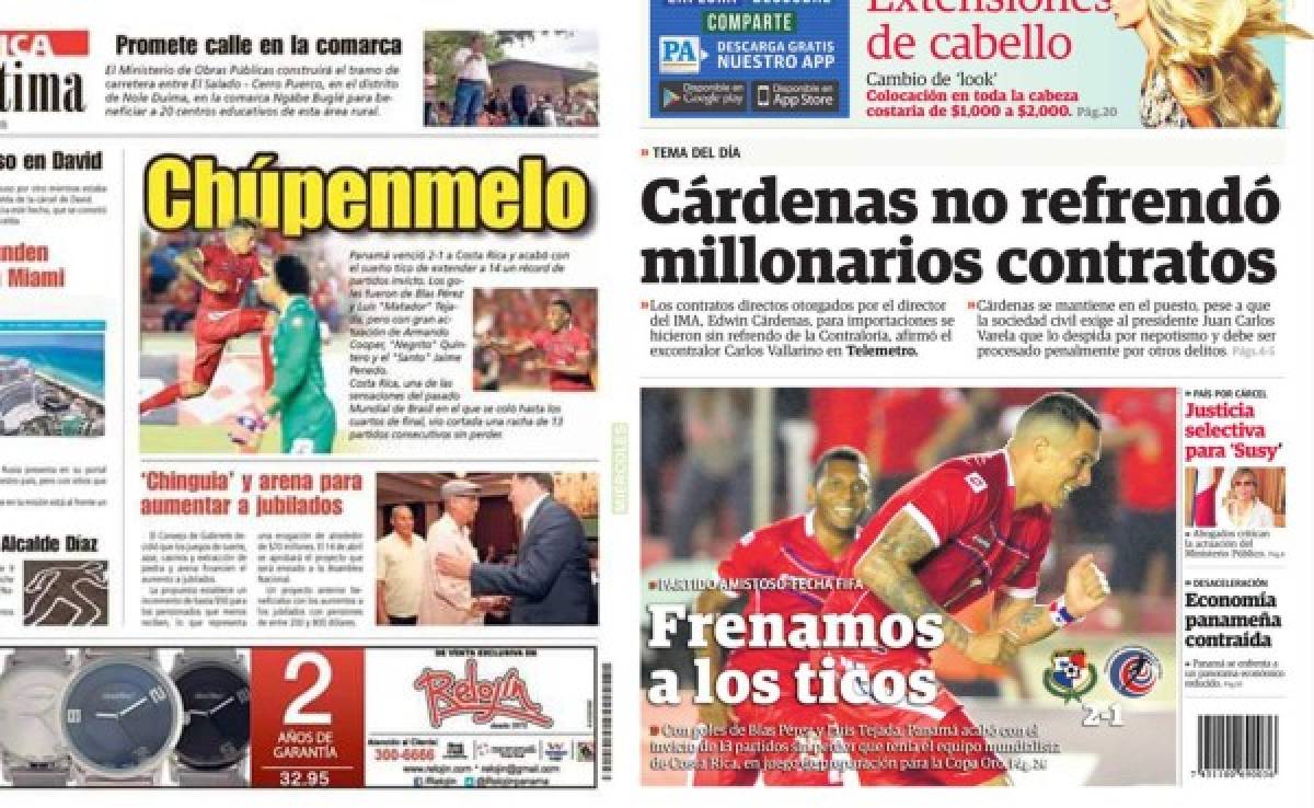 Prensa panameña luego del triunfo ante Costa Rica: 'Chúpenmelo'