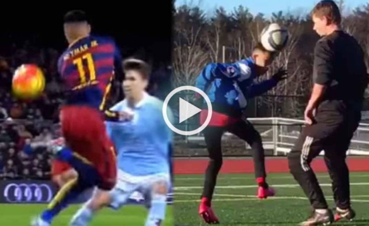 Video: Marco Martínez, el hondureño que imita la increíble acrobacia de Neymar a la perfección
