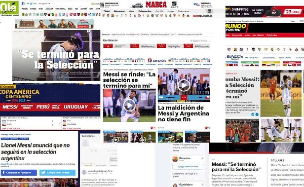 Prensa mundial impactada por el retiro de Messi de la selección