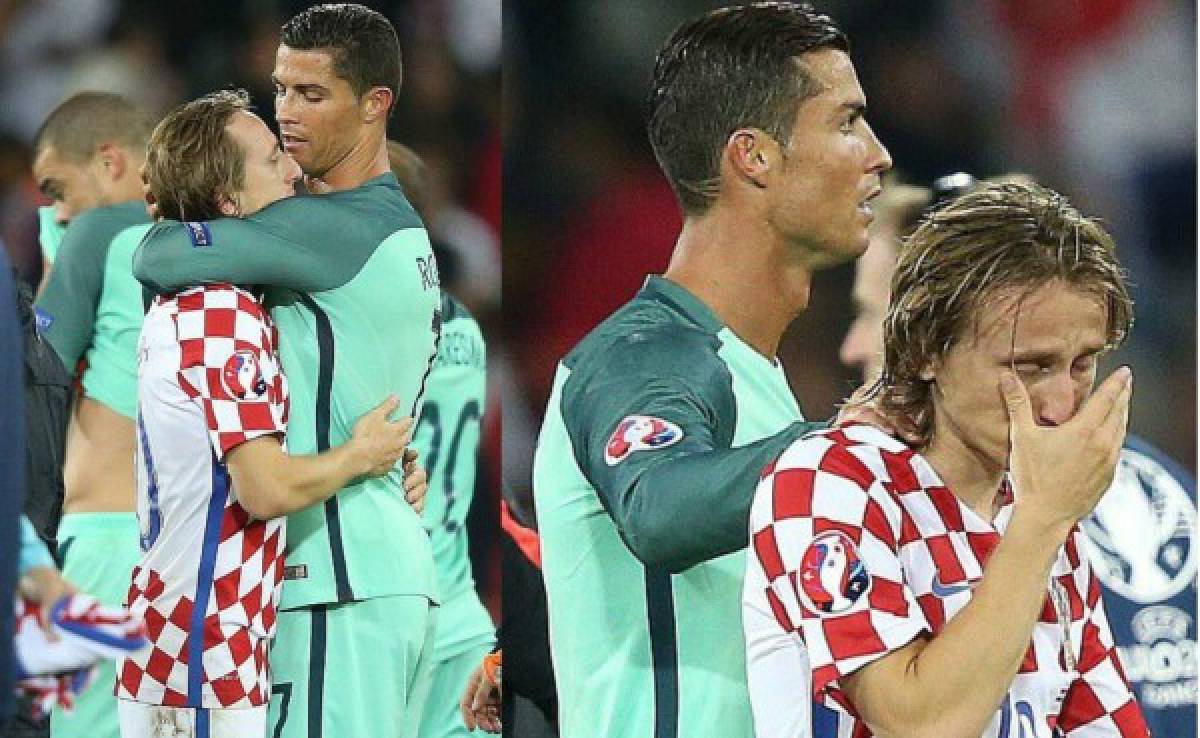 El emotivo abrazo de Cristiano Ronaldo para consolar a Modric tras la derrota