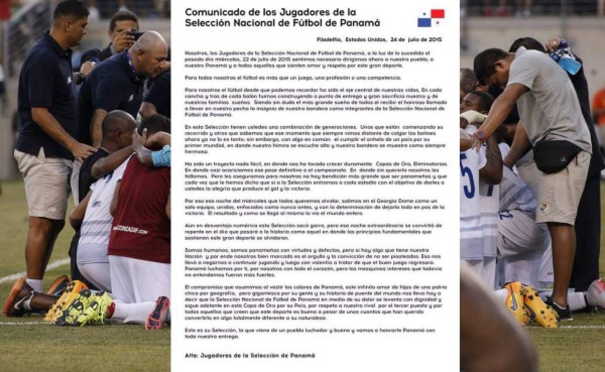 El comunicado de los jugadores de la selección de Panamá