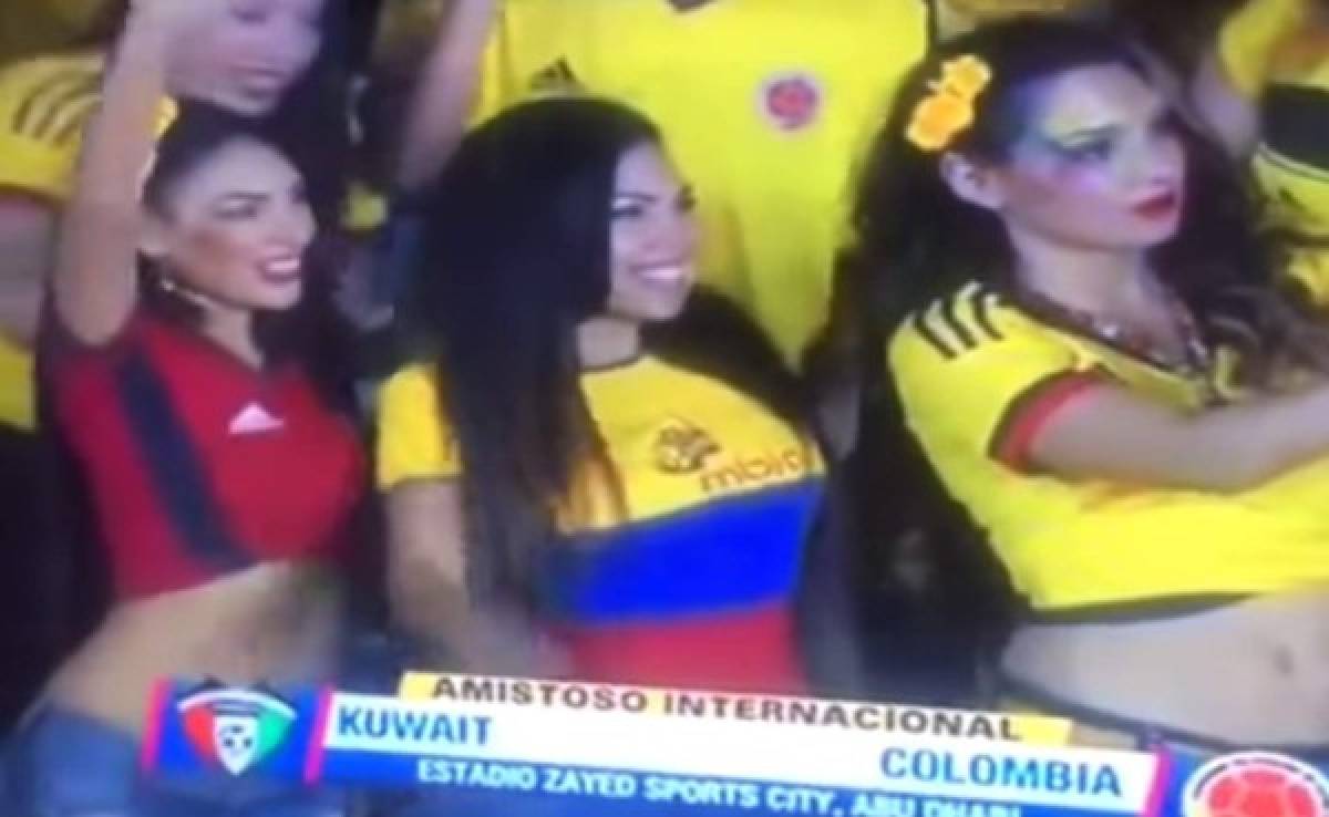 VIDEO: Seleccionado colombiano se 'emociona' al ver a tres guapas aficionadas